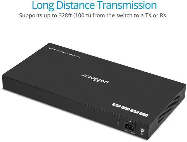Alt view image 3 of 5 - gofanco 24 Port Smart Managed Video Ethernet Switch (Dedicated)  Customized for HDMI Over IP Extender Switching, One-to-Many & Matrix Switching Capable, Easy Web GUI Control, 328ft (100m)