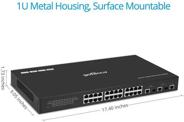 Alt view image 5 of 5 - gofanco 24 Port Smart Managed Video Ethernet Switch (Dedicated)  Customized for HDMI Over IP Extender Switching, One-to-Many & Matrix Switching Capable, Easy Web GUI Control, 328ft (100m)