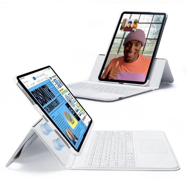 Main image of ESR Ascend Keyboard Case, iPad Case with Keyboard Compatible with iPad Pro 12.9 (2022/2021/2020/2018), Magnetic Detachable Case, Fully Adjustable Portrait/Landscape Stand, White