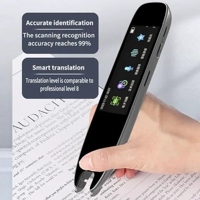 Alt view image 2 of 5 - Translation Scanning Pen, Black Scan Reader Pen Dictionary Pen Scanning, Smart Scanner Translator Device for Language Learners Read Business Travel