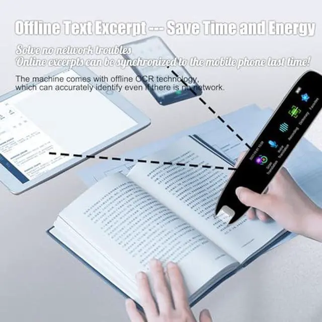 Alt view image 3 of 5 - Translation Scanning Pen, Black Scan Reader Pen Dictionary Pen Scanning, Smart Scanner Translator Device for Language Learners Read Business Travel