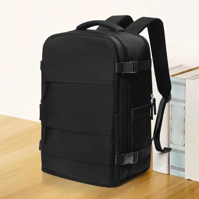 Alt view image 2 of 5 - coowoz Travel Backpack Carry On for Women Man Black Gym Backpack with Laptop Compartment Mochila de Viaje Teacher Personal Item Backpacks Rucksack Airplane Accessories Must Haves Small