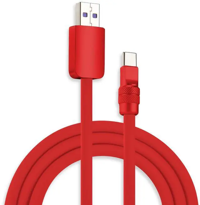Main image of chubbycable Chubby 2.0 Fast Charging Cable Durable Soft Silicone USB C Cable 120W Extra Thick Phone Charger Cord Data Transfer Cord, Red+Red, USB-A to Type-C, 19.6 FT
