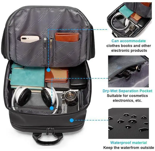 Alt view image 5 of 5 - BANGE Smart Business Laptop Backpack Waterproof can fit 15.6-17.3 Inch Laptop with 3.0 USB charging port for men and women