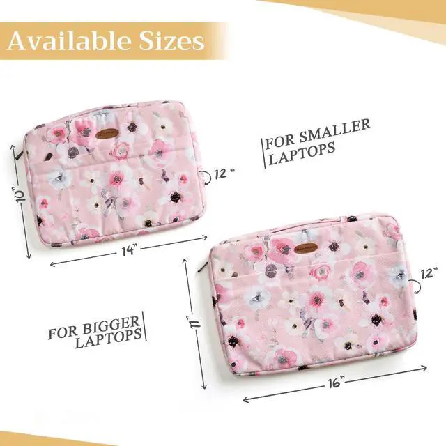 Alt view image 2 of 4 - Maison d'Hermine Laptop Sleeve with Handle Upto 15.6 inch Stain and Water Repellent Cotton Canvas - Romantic Poppy