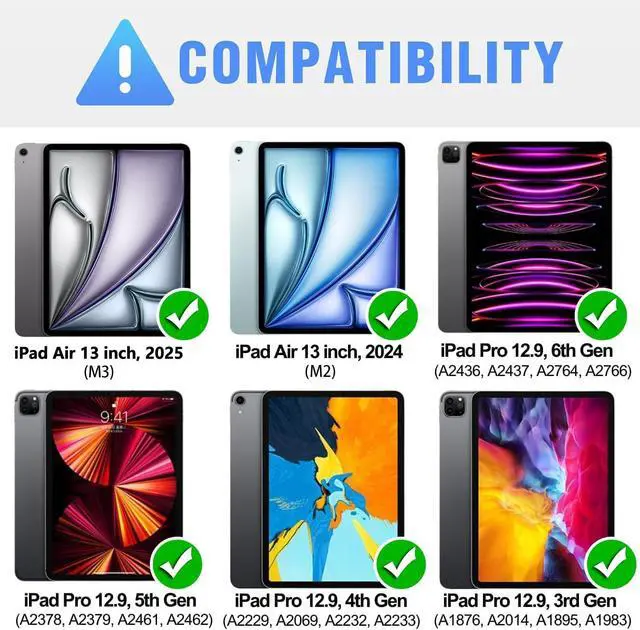 Alt view image 2 of 5 - Nillkin iPad Air 13 inch Case Keyboard (M3,2025/M2,2024), Slide Camera Cover, iPad Pro 12.9 Protective Case with 7 Colors Backlit Wireless Detachable Keyboard, Trackpad and Pencil Holder