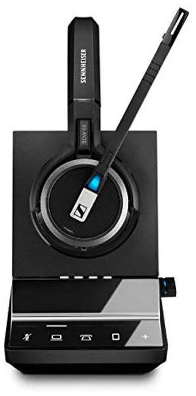 Alt view image 2 of 5 - Sennheiser SDW 5066 (507024) - Double-Sided (Binaural) Wireless Dect Headset for Desk Phone Softphone/PC & Mobile Phone Connection Dual Microphone Ultra Noise Cancelling, Black