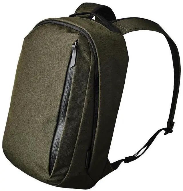 Alt view image 4 of 5 - ALPAKA Metro Backpack -12L Fits a Thin 14" Laptop Small Backpack, Soft Touch Fleece Lined Laptop Sleeve, Wide Opening Main Zippered Compartment, Weather Resistant Fabric. Army Green Axoflux 300D