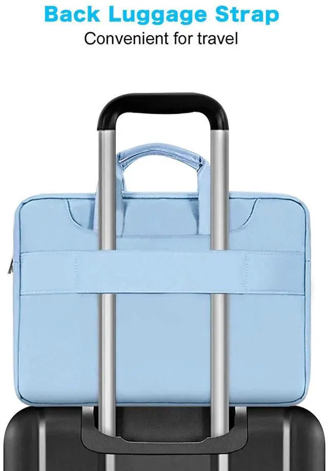 Alt view image 4 of 5 - MOSISO 360 Protective Laptop Shoulder Bag Compatible with MacBook Air 15 M4 A3241 M3 A3114 M2 A2941/Pro 16 inch M4 M3 M2 M1, 15-15.6 inch Notebook,Matching Color Sleeve with Belt, Airy Blue