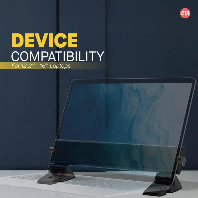 Alt view image 4 of 5 - Folding Laptop Mount  CTA Locking and Folding Security Laptop Desk Mount That Secures Laptops with Cable & Key Lock Mechanism - Black (LT-LFSDM)