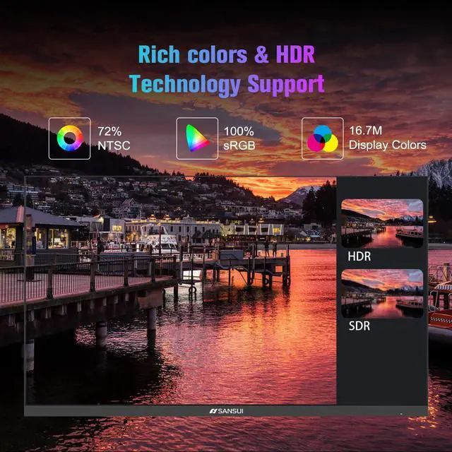 Alt view image 4 of 5 - SANSUI Monitor 24 inch 100Hz USB Type-C Computer MonitorFHD 1080P PC MonitorHDMIFreeSyncHDREarphone Jack Ergonomic Tilt for Home and Office