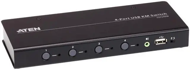 Main image of ATEN CS724KM 4 Port USB KM Switch (Cables Included) Boundless Switching Support Extended Desktops 4 Monitors per pc up to 8 pc Daisy Chained