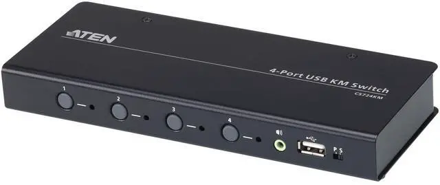 Alt view image 2 of 5 - ATEN CS724KM 4 Port USB KM Switch (Cables Included) Boundless Switching Support Extended Desktops 4 Monitors per pc up to 8 pc Daisy Chained