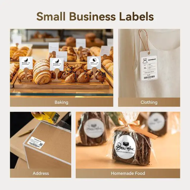Alt view image 3 of 5 - NIIMBOT B1 Barcode Label Maker, Bluetooth Thermal Label Printer, Portable Sticker Maker for Home Organization, Mailing, Bakery,Grocery, Small Business, Compatible with Phone Computer,Grey