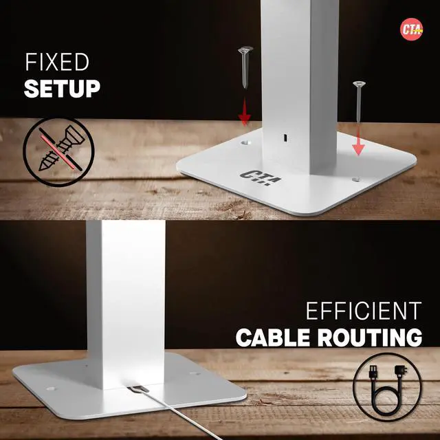 Alt view image 4 of 5 - CTA Digital Sleek Rotating POS Desk Mount with Security Enclosure for iPad 10th Gen A16, iPad Air 11" M3 & M2, Pro 11", Galaxy Tab A7 & More - White (PAD-RSDMW)