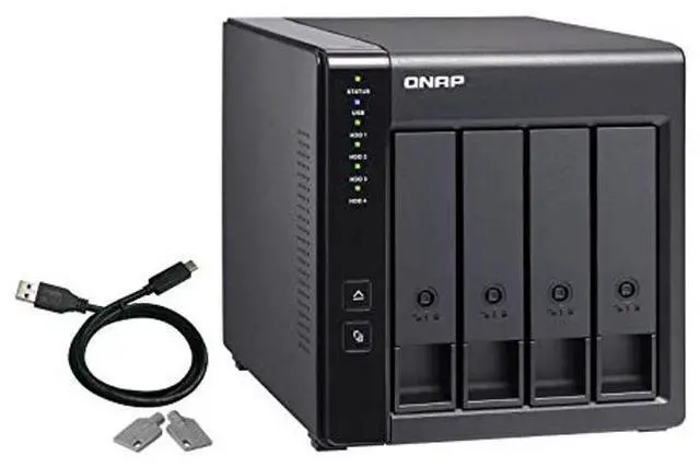 Alt view image 3 of 5 - QNAP 4 Bay USB 3.0 RAID Expansion Enclosure DAS (Correct Attached Storage) - Black, Metal, Rack Mount, Compatible with Server, Desktop, Laptop