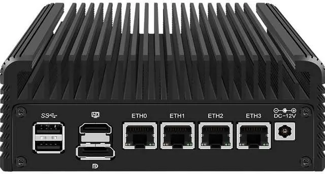 Alt view image 2 of 5 - CWWK Firewall Mini PC Intel N Series N100, DDR5 N0 RAM N0 SSD,4 x 2.5GbE i226V LAN,Micro Router Appliance,AES-NI,OPNsense