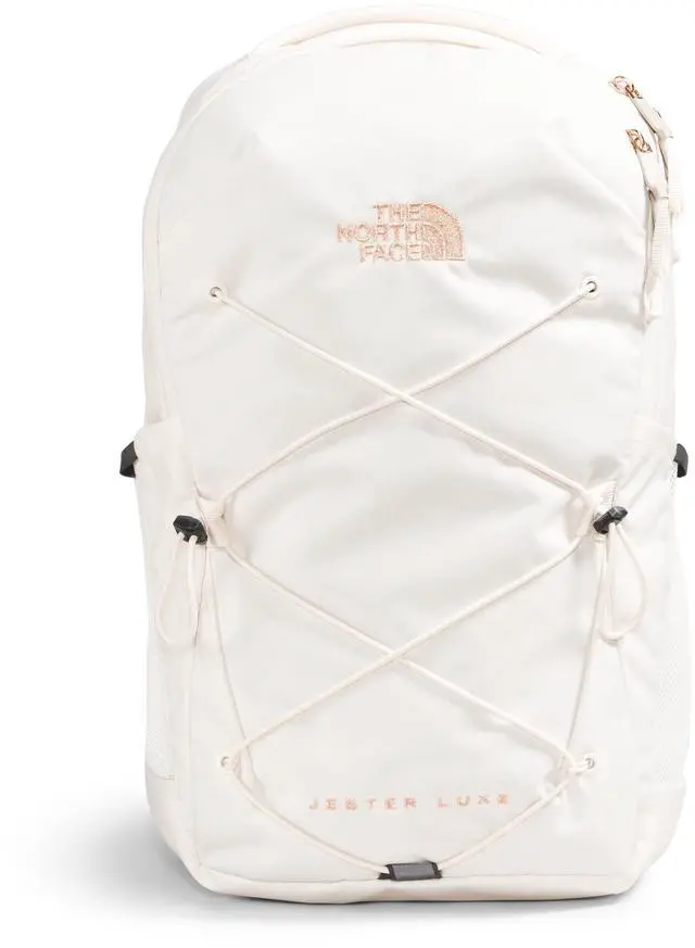 Main image of The North Face Women's Jester Luxe Everyday Laptop Backpack, Gardenia White/Burnt Coral Metallic, One Size