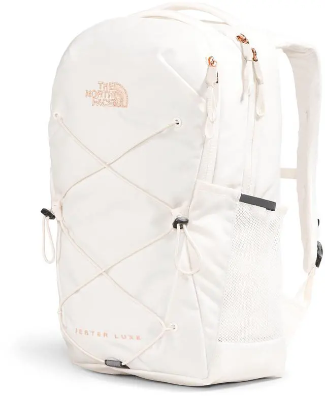 Alt view image 2 of 5 - The North Face Women's Jester Luxe Everyday Laptop Backpack, Gardenia White/Burnt Coral Metallic, One Size