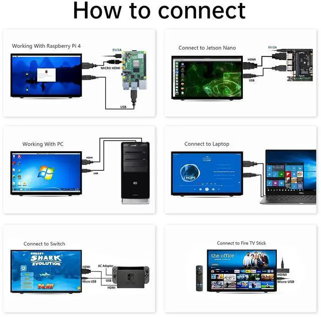 Alt view image 5 of 5 - HAMTYSAN Upgraded Version 7'' Raspberry Pi Screen HDMI Monitor 800x480 LCD Screen Mini Small Monitor for Raspberry Pi 4/3/2/Zero/B/B+ Win11/10/8/7 (Non-Touch), Dual Speakers, Driver Free