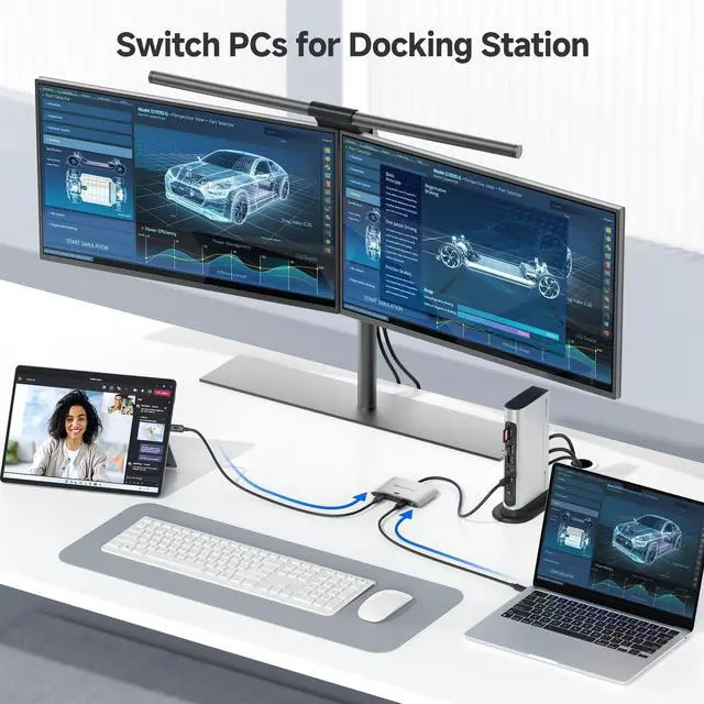 Alt view image 4 of 5 - Cable Matters 20Gbps USB C Switch for 2 Computers, Supports Up to 8K@30Hz on Windows, 4K@60Hz on macOS, 140W PD, for Sharing a USB-C/Thunderbolt 4 Monitor or Dock, Works with Thunderbolt 4/5 Laptops