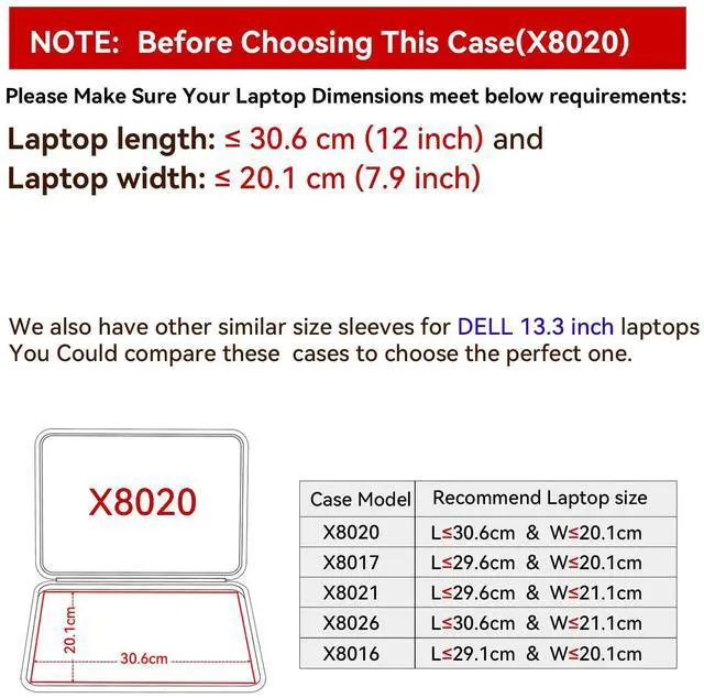 Alt view image 2 of 5 - Smatree Hard EVA Protective Sleeve Case Compatible for 13.3 inch DELL Latitude 7330, for Latitude 3140 Laptop or 2-in-1, for Chromebook 3110/3120 Laptop or 2-in-1, Anti-Shock Notebook Bag (X8020)