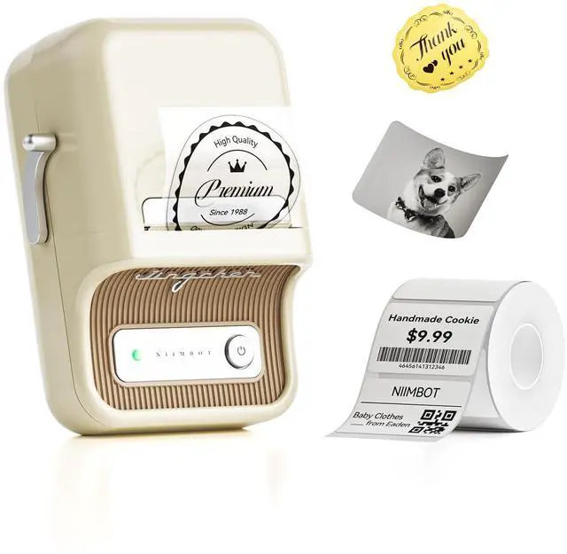 Main image of NIIMBOT B21 Label Maker, Portable Bluetooth Label Printer for Small Business, Sticker Maker with Tape for Gift Barcode, Clothing, Retail, Bakery, Mailing, Candles, Jewelry, Craft Organizing,White