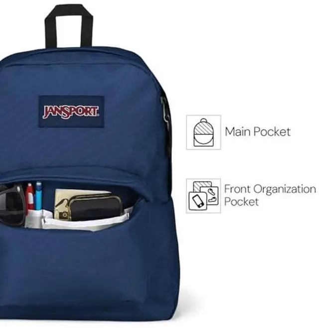 Alt view image 4 of 5 - JanSport SuperBreak Plus Backpack with Padded 15-inch Laptop Sleeve and Integrated Bottle Pocket - Spacious and Durable Daypack for Work and Travel - Black