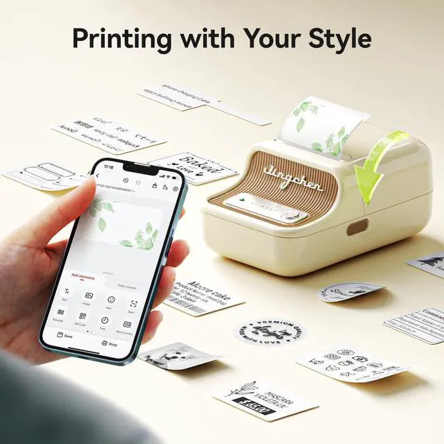 Alt view image 5 of 5 - NIIMBOT B21 Label Maker, Portable Bluetooth Label Printer for Small Business, Sticker Maker with Tape for Gift Barcode, Clothing, Retail, Bakery, Mailing, Candles, Jewelry, Craft Organizing,White