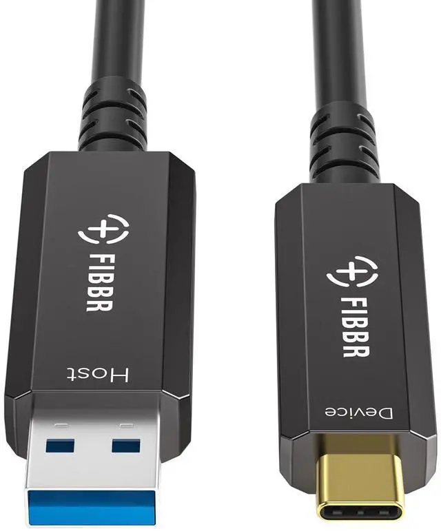 Main image of FIBBR Fiber Optic USB 3.2 Cable 33ft - 10Gbps Ultra Speed USB A to USB C Cable, Ideal for Webcams, VR/AR Gear, Projectors & TVs