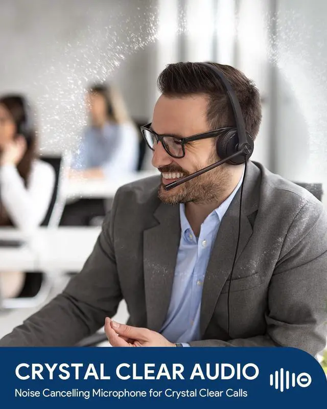 Alt view image 2 of 5 - Yealink UH34 USB Headset with Mic,USB-A 3.5mm Jack Wired Headphones with Noise Cancelling Microphone,in-line Control for Mac PC Laptop Home Office Online Class