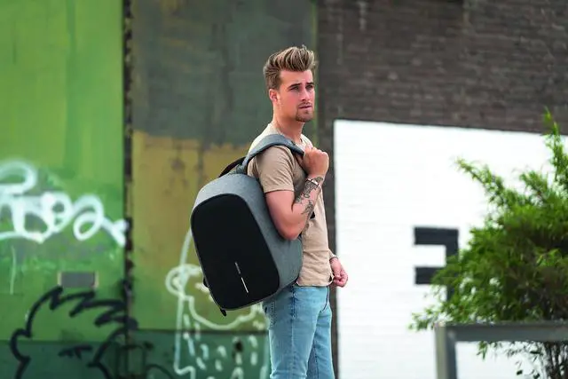 Alt view image 2 of 5 - XDDesign Bobby Hero 16 Liter Anti Theft Laptop Backpack, Padded 15.6" Laptop Sleeve, Recycled Material, Water Repellent, USB Charging Port, Travel Carry on Flight Approved for Men&Women