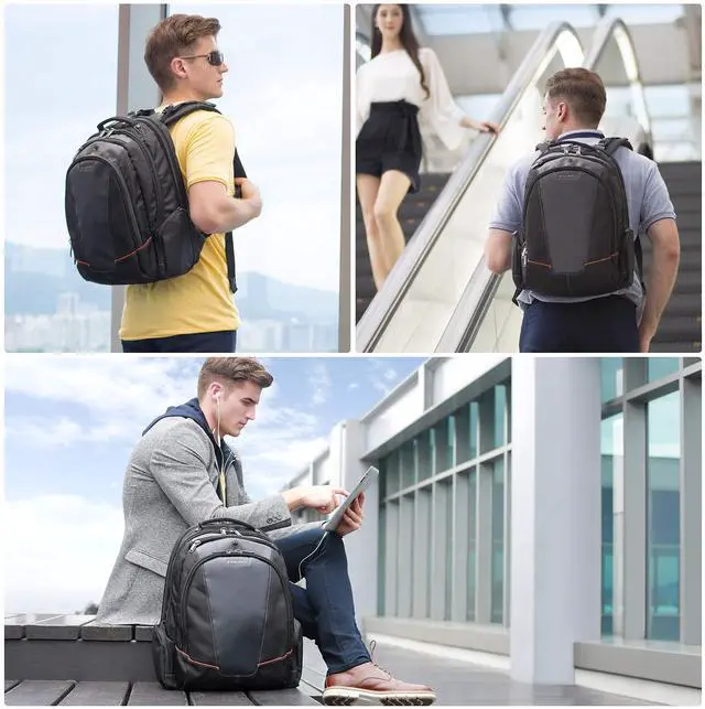 Alt view image 2 of 5 - Everki Flight Business - Spacious Business Backpack for 16-inch Laptops, Large Compartments, Travel Laptop Backpack, Extra Large Bookbags for Men, Capacity of 28.5-L (EKP119), Black