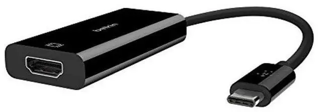 Alt view image 2 of 5 - Belkin USB-C to HDMI Adapter, Chromebook Certified - 4K @ 60Hz Video Output, HDMI to USB-C Converter, USB Type-C to HDMI Adapter for MacBook, iPad Pro, and Other USB-C Devices - Black