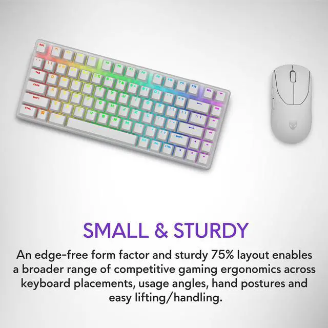 Alt view image 4 of 5 - Alienware Pro Wireless Gaming Keyboard - Bluetooth 5.1/2.4 GHz Radio Frequency Connectivity, Linear Mechanical, Hot-swappable switches, Tri Mode connectivity, Adjustable Height - Lunar Light