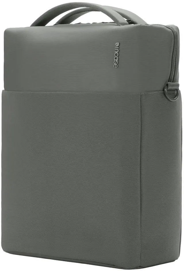 Alt view image 2 of 5 - Incase A.R.C. Tech Tote - 14L Laptop Bag and Travel Backpack, Faux Fur Laptop Compartment, Removeable Shoulder Strap, RFID Blocking Tech Pocket, Internal Water Bottle Pocket - Smoked Ivy