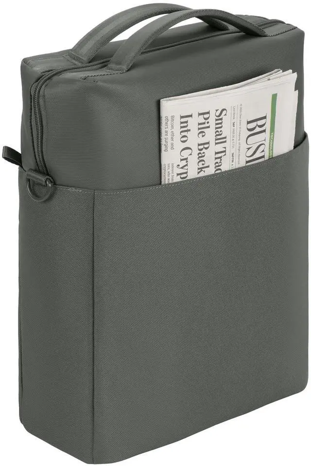 Alt view image 5 of 5 - Incase A.R.C. Tech Tote - 14L Laptop Bag and Travel Backpack, Faux Fur Laptop Compartment, Removeable Shoulder Strap, RFID Blocking Tech Pocket, Internal Water Bottle Pocket - Smoked Ivy