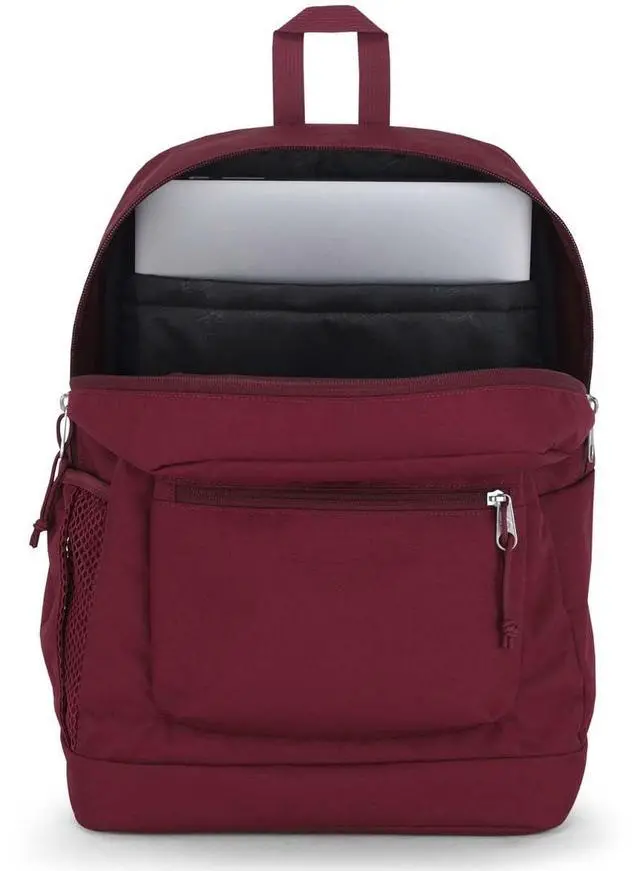 Alt view image 5 of 5 - JanSport Cross Town Plus Backpack - Large Main Compartment, Side Water Bottle Pocket, 15-Inch Padded Laptop Sleeve - Russet Red