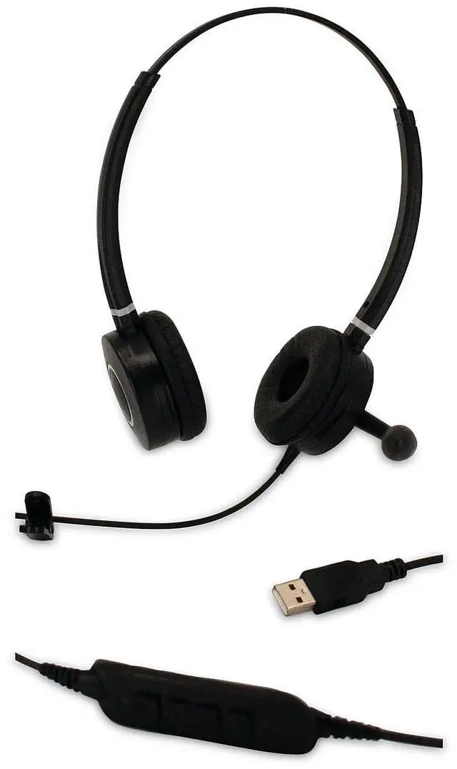 Alt view image 5 of 5 - Spracht HS-WD-USB-2 Dual Ear USB Headset for Softphone for PC/Mac, Black