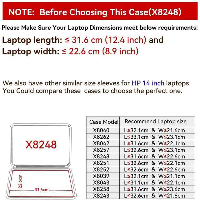 Alt view image 2 of 5 - Smatree Hard EVA Protective Sleeve Compatible for 14 inch HP EliteBook 840/845/1040 G11/G10/G9, EliteBook 645/640 G11, Elite X360 1040 G11/G10/G9 2-in-1, Anti-shock and Waterproof Notebook Case(X8248)