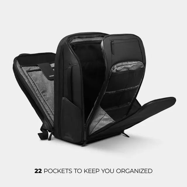 Alt view image 3 of 5 - NOMATIC Travel Pack - 20L Water Resistant Laptop Bag - TSA-Ready Expandable Black Backpack