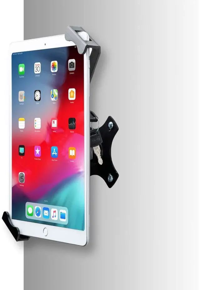 Alt view image 4 of 4 - Compact Wall Mount  CTA Security Wall Mount with Lock & Key System for iPad 10th Gen 10.9" - iPad 7th/8th/9th Gen 10.2" - Galaxy Tab S3 - Surface Go 3 & Other 7-14 Tablets - Black (PAD-CSWM)