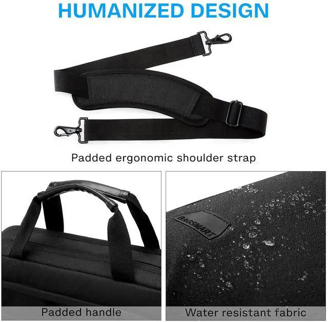 Alt view image 5 of 5 - BAGSMART Laptop Bag, 15.6 Inch Briefcase Men, Lockable Computer Bag Work Bag, Water-Repellent Shoulder Messenger Bag Travel Office Business, Black