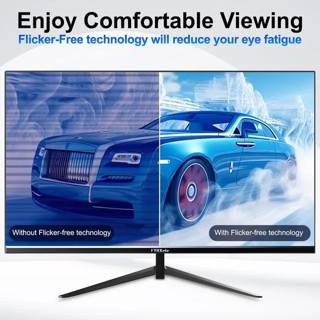 Alt view image 5 of 5 - FYHXele 24 Inch Computer Monitor, FHD 1920 x 1080P Office PC Monitor IPS Display180Hz, HDMI, DP, Frameless, VESA Mountable, Eye Protection, Ergonomic Tilt Adjustment, Built-in Speakers, Black