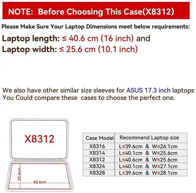 Alt view image 2 of 5 - Smatree Hard EVA Protective Sleeve Case Compatible for 17.3 inch ASUS Vivobook 17 Laptop, for 17.3 inch ASUS Vivobook 17X 2024/2023 Laptop Waterproof Hard Case (X8312)