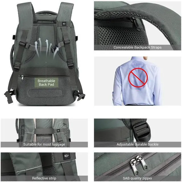 Alt view image 5 of 5 - MOLNIA Large Travel Backpack for Men Women,Waterproof Carry On Backpack,Laptop Backpack for College Travel Daily Work