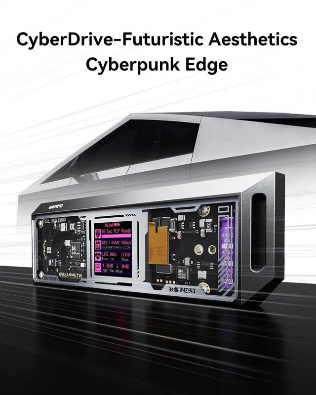 Alt view image 2 of 5 - DOCKCASE&CHIZHA Explorer Edition M.2 NVMe SSD Enclosure,Support 10s PLP Prevents Write Data Loss,USB 3.2 Gen 2 Type-C (10 Gbps), fits NVMe PCIe,Size 2230/2242/2260/2280,Support M-Key B+M Key UASP