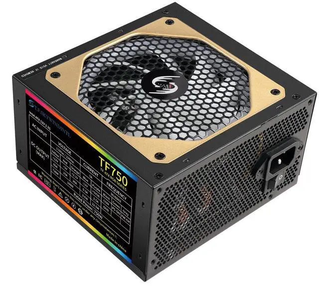 Alt view image 2 of 4 - Power Supply 750W PSU ARGB Fully Modular Standard ATX Gaming PC Power Full Voltage 110/220V 20+4Pin Main Power with 120mm Ultra-Silent FDB Fan White