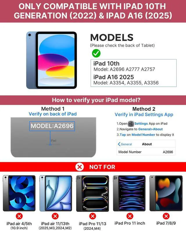 Alt view image 2 of 5 - typecase Touch iPad 10th Generation Case with Keyboard (10.9", 2022) and iPad A16 (11th Gen, 2025)  360° Rotatable, 11-Color Backlit, Multi-Touch Trackpad, Thin & Light (Pink)