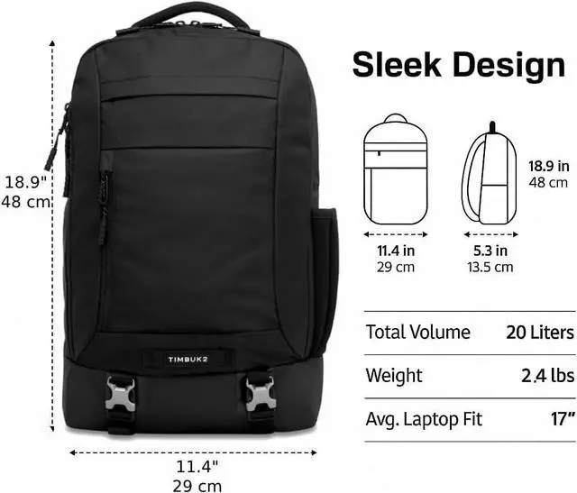 Alt view image 3 of 5 - Timbuk2 Authority Laptop Backpack Deluxe, Eco Titanium